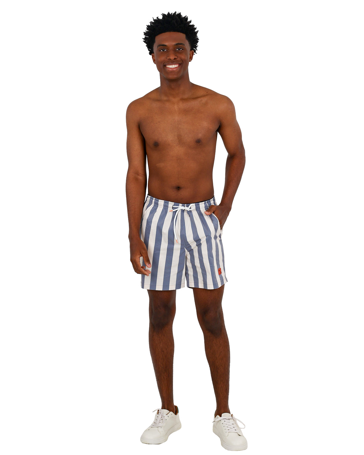 Blue Stripe Seersucker Swim Shorts