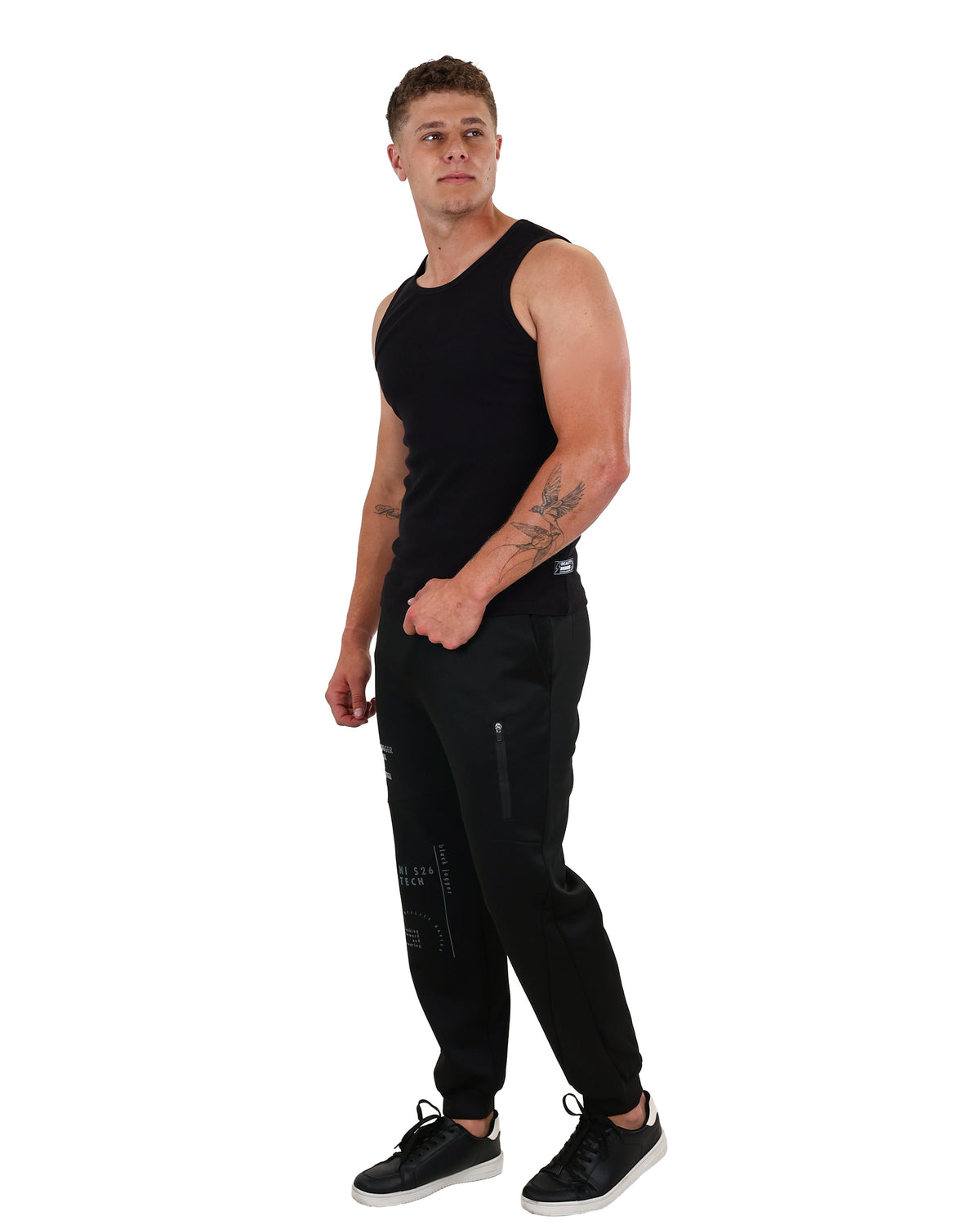 Sleeveless Black Rib Heavyweight Vest