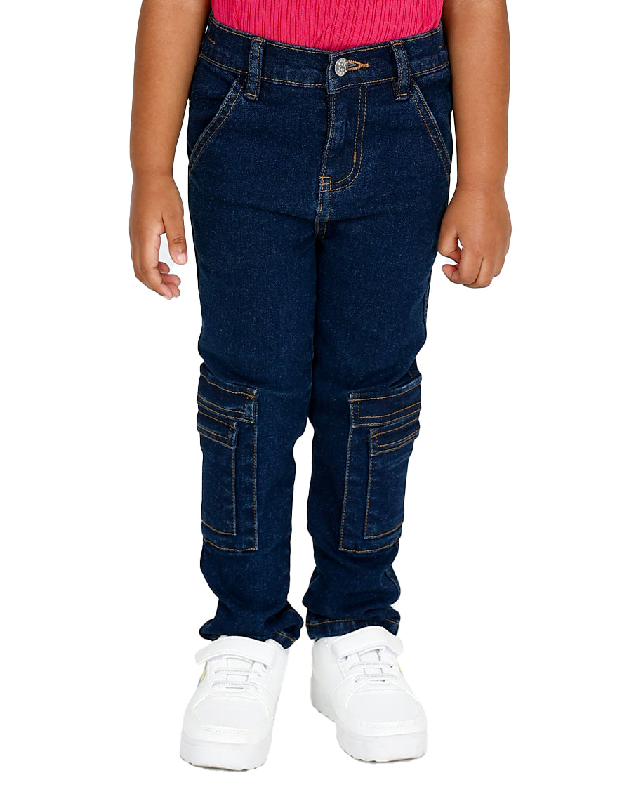 Dark Indigo Cargo Stretch Skinny Jeans