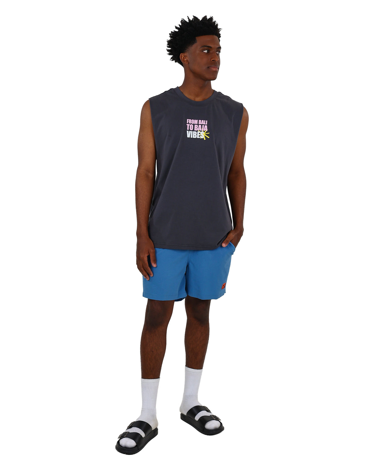Sleeveless "From Bali To Baja" Graphic Print Vest