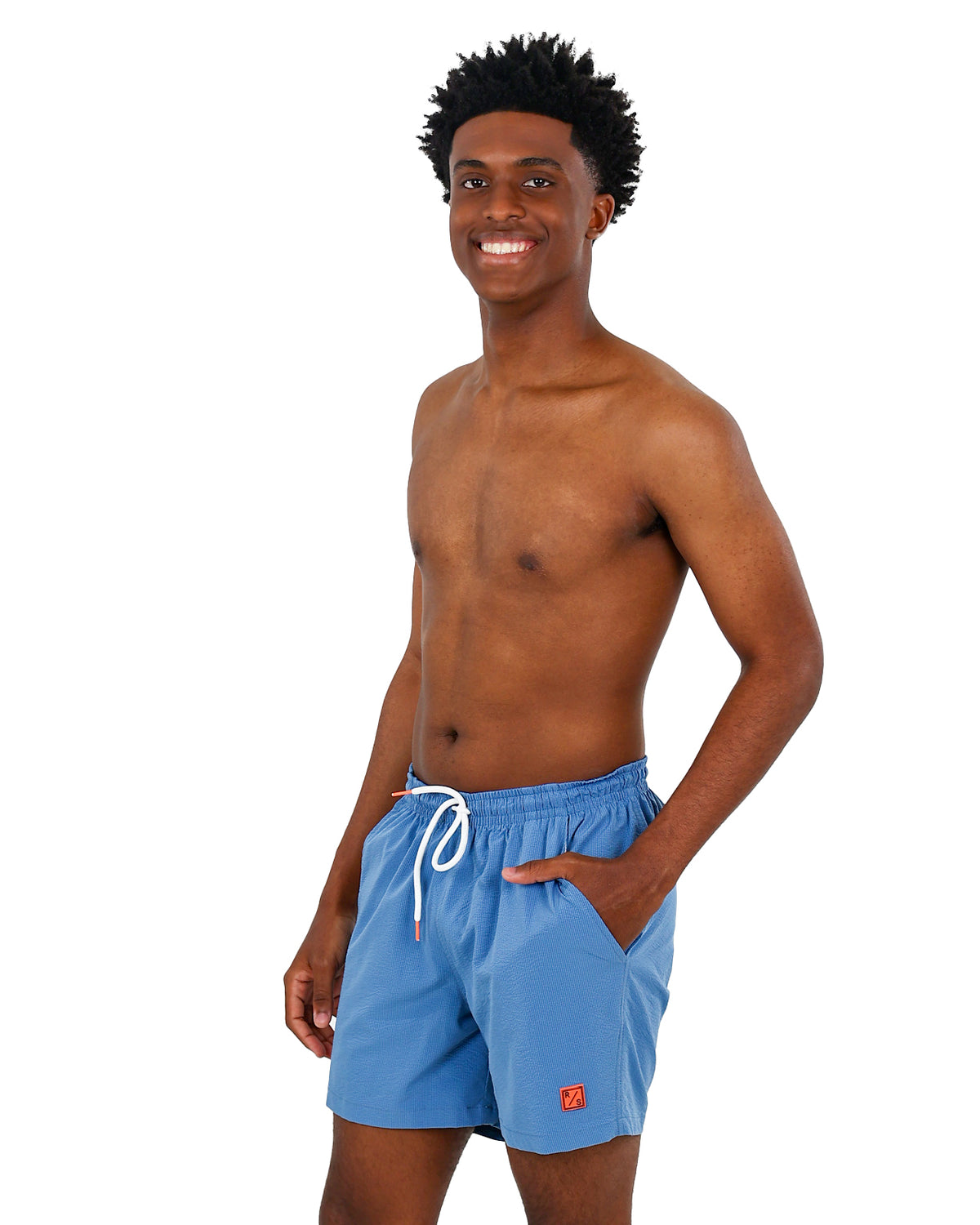 Blue Taslon Swim Shorts