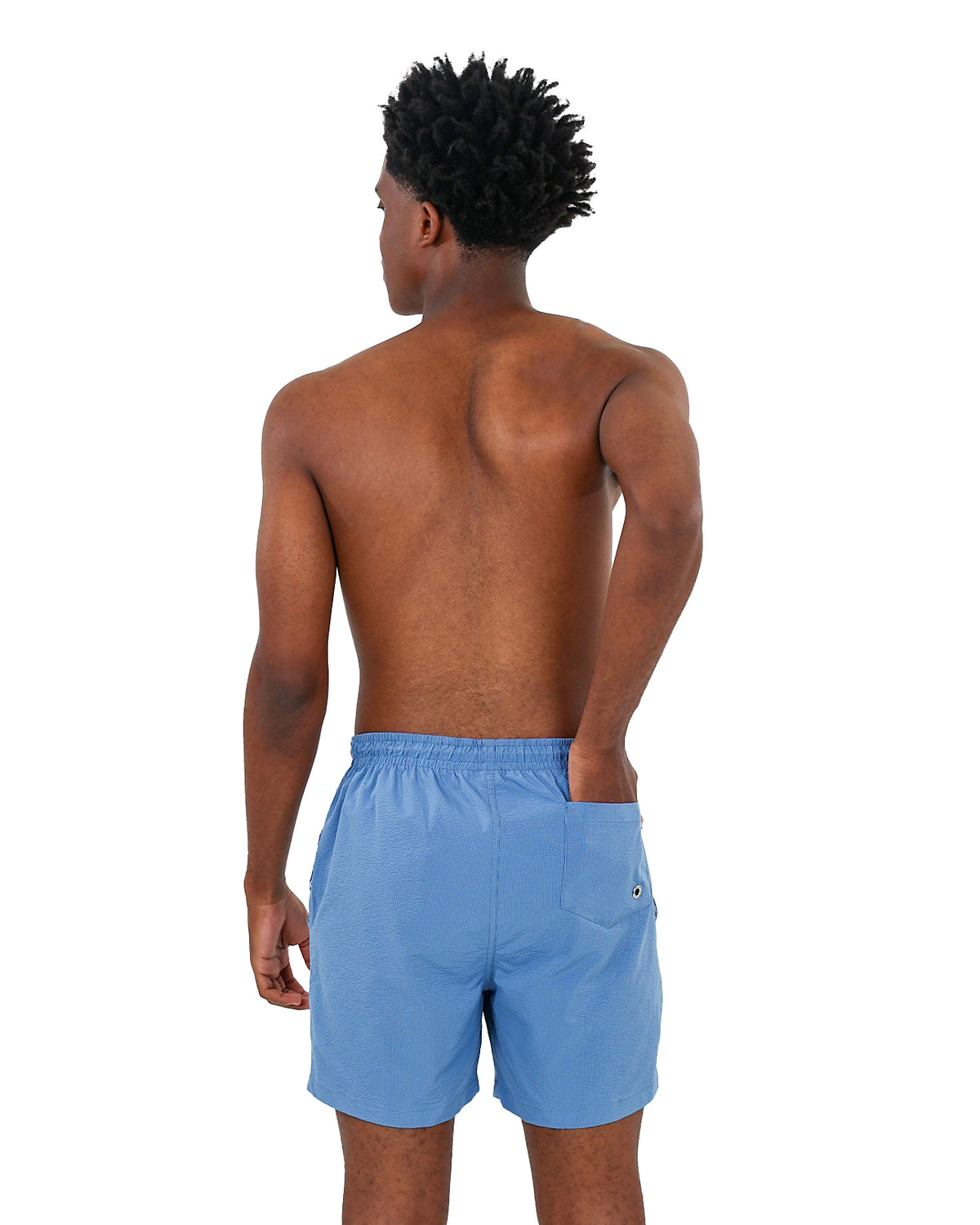 Blue Taslon Swim Shorts