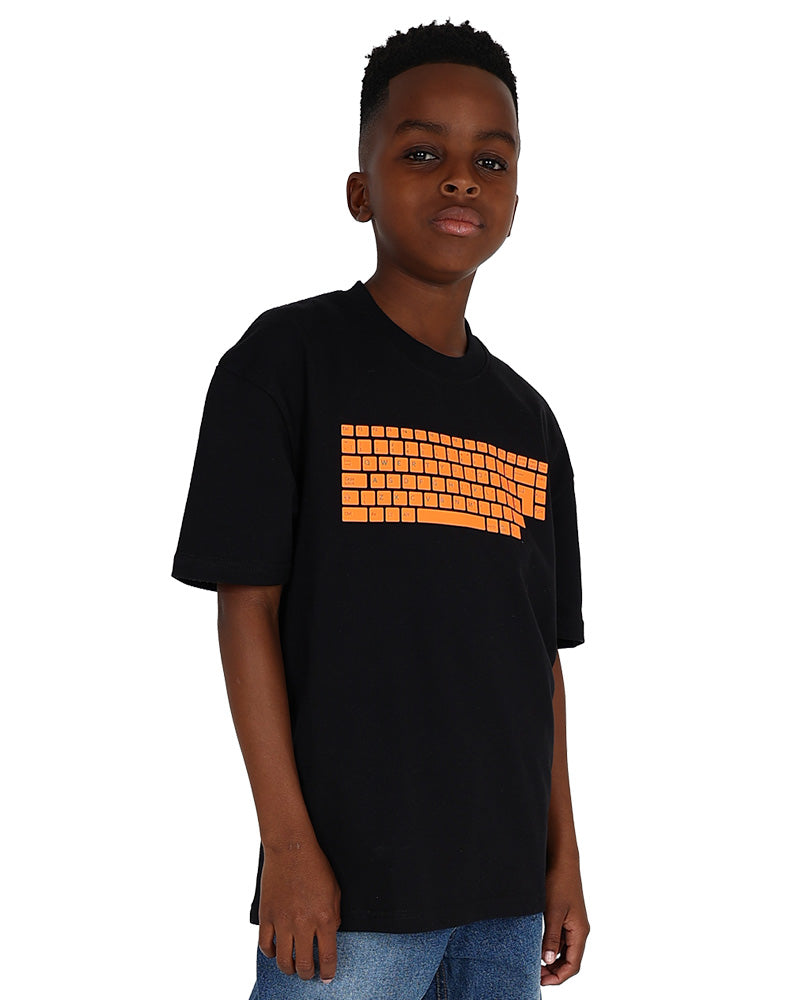Short Sleeve Keyboard Graphic Print T-Shirt