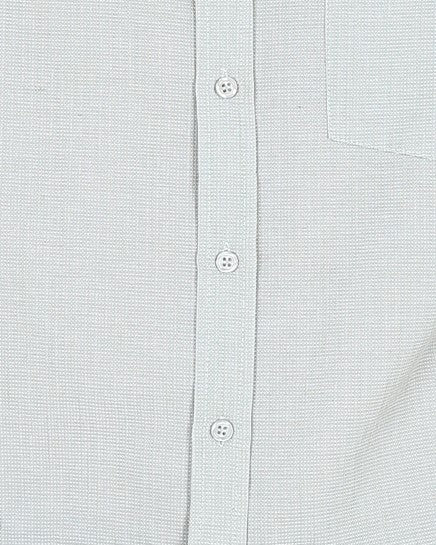 Short Sleeve Sage Waffle Textured Cotton Shirt