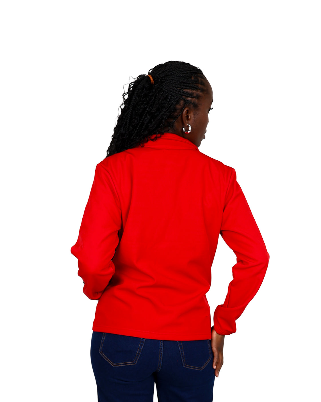 Red Bonded Zip-Through Jacket