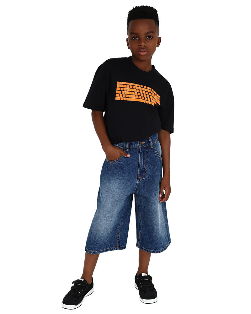 Medium Indigo Baggy Denim Shorts