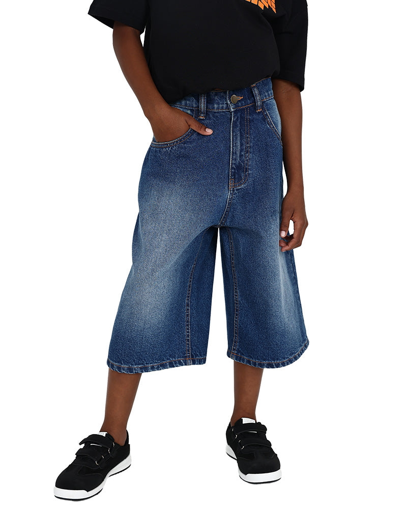 Medium Indigo Baggy Denim Shorts