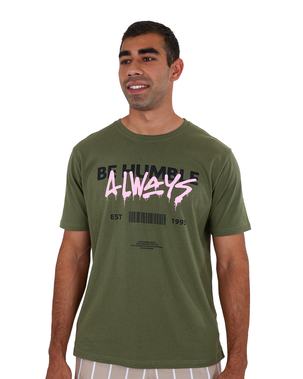 Short Sleeve "Always Be Humble" Graphic Print T-Shirt