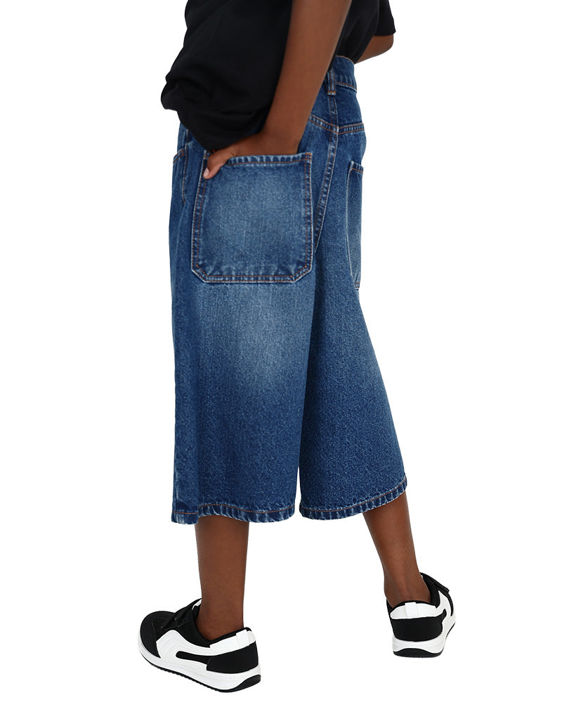 Medium Indigo Baggy Denim Shorts