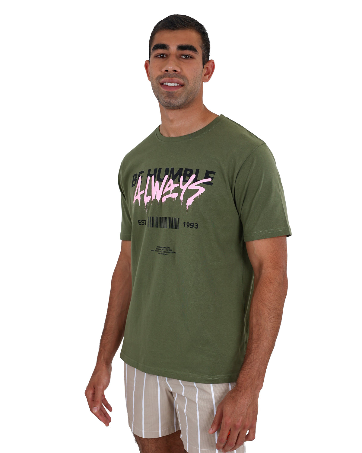 Short Sleeve "Always Be Humble" Graphic Print T-Shirt