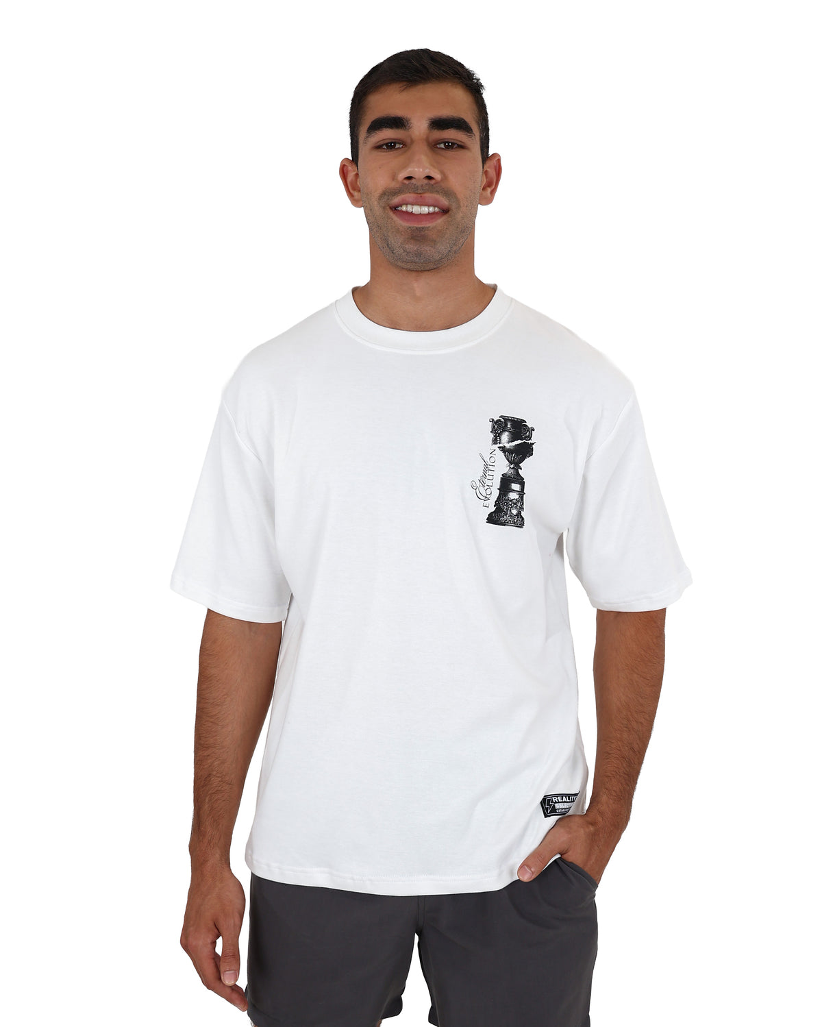 Short Sleeve "Evolution" Statement Graphic Print T-Shirt