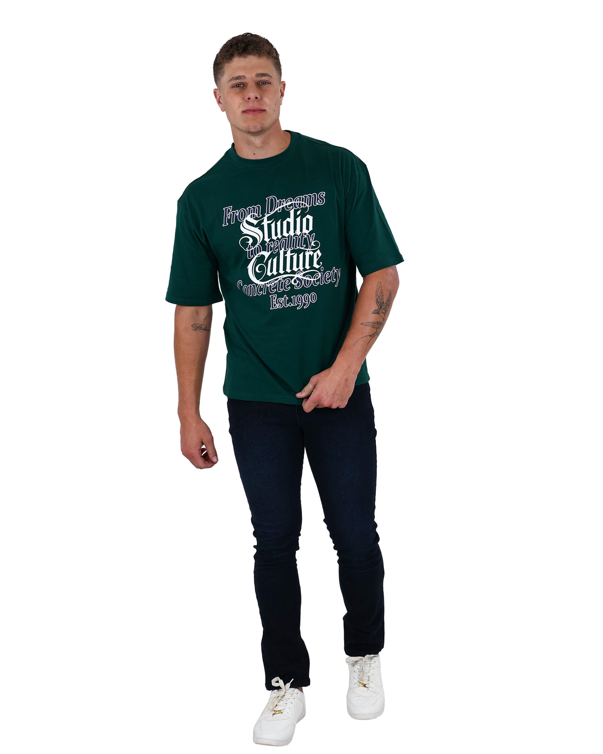 Short Sleeve "From Dreams To Reality" Graphic Print T-Shirt