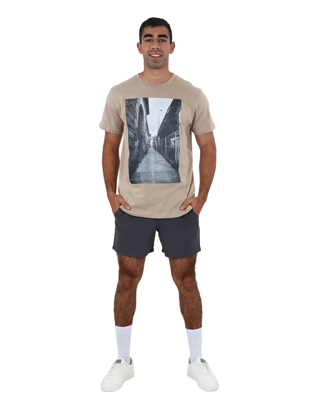 Short Sleeve Cityscape Graphic Print T-Shirt