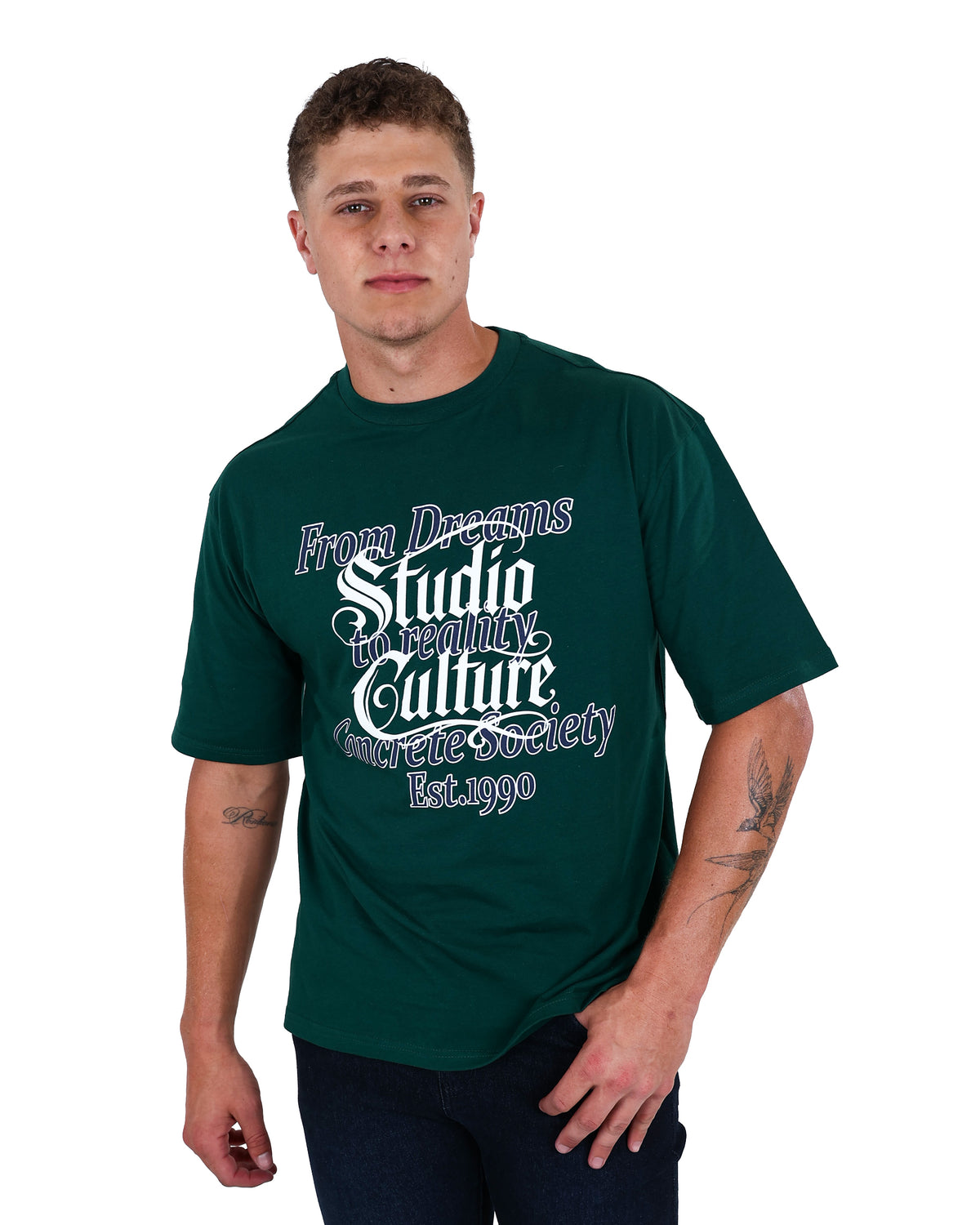 Short Sleeve "From Dreams To Reality" Graphic Print T-Shirt