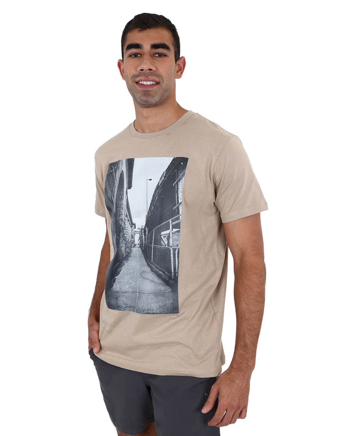 Short Sleeve Cityscape Graphic Print T-Shirt