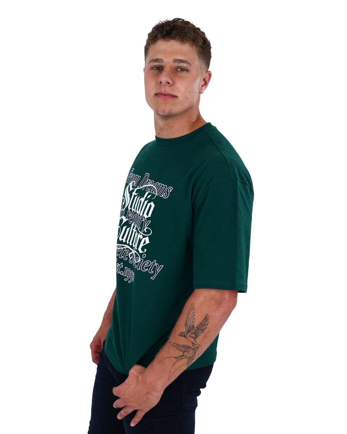Short Sleeve "From Dreams To Reality" Graphic Print T-Shirt