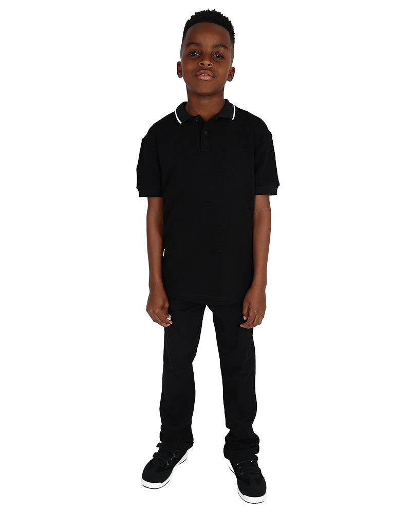 Short Sleeve Black Bubble Texture Golfer