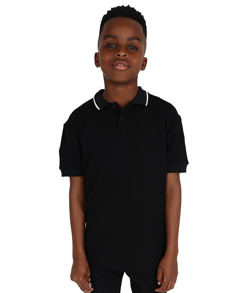 Short Sleeve Black Bubble Texture Golfer