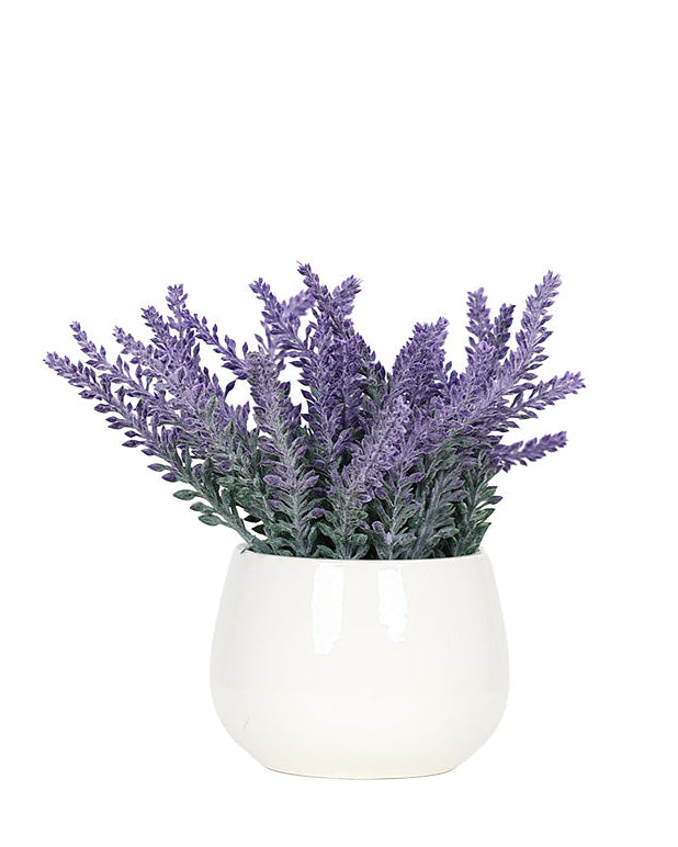 Potted Faux Lavender 9x18cm