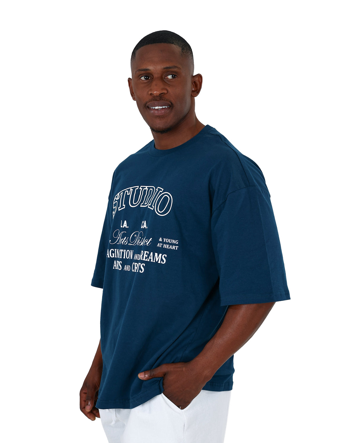 Short Sleeve Blue Studio Graphic T-Shirt