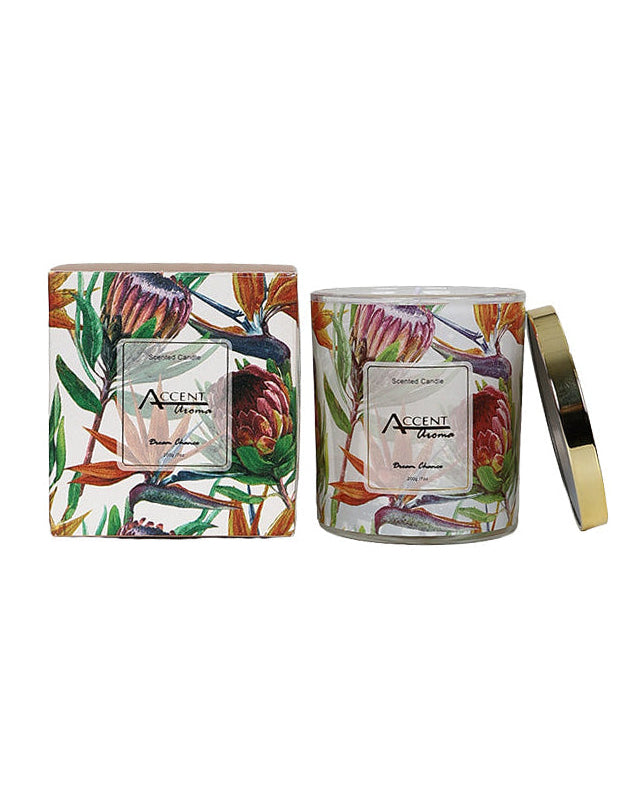 Protea Glass Floral Scented Candle