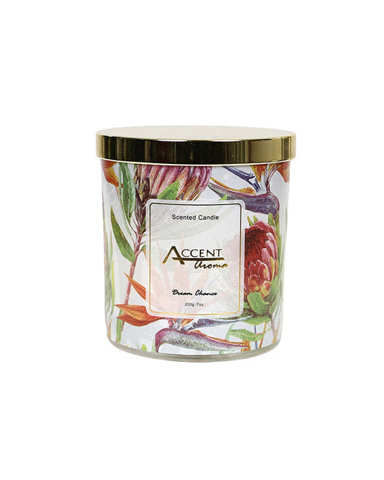 Protea Glass Floral Scented Candle