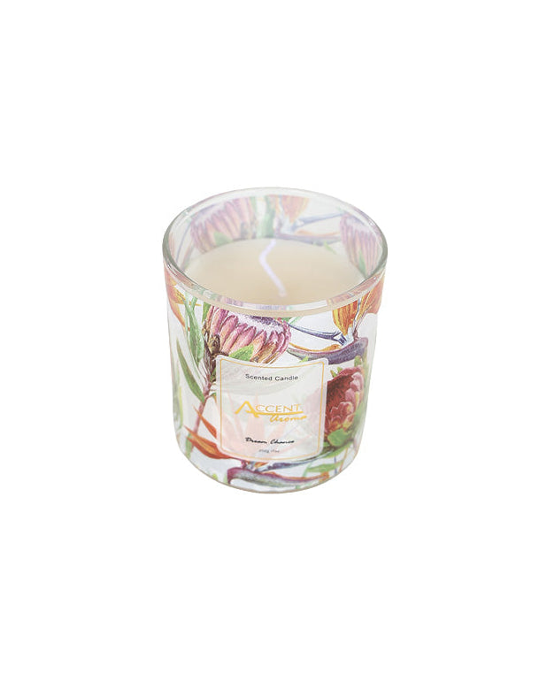 Protea Glass Floral Scented Candle