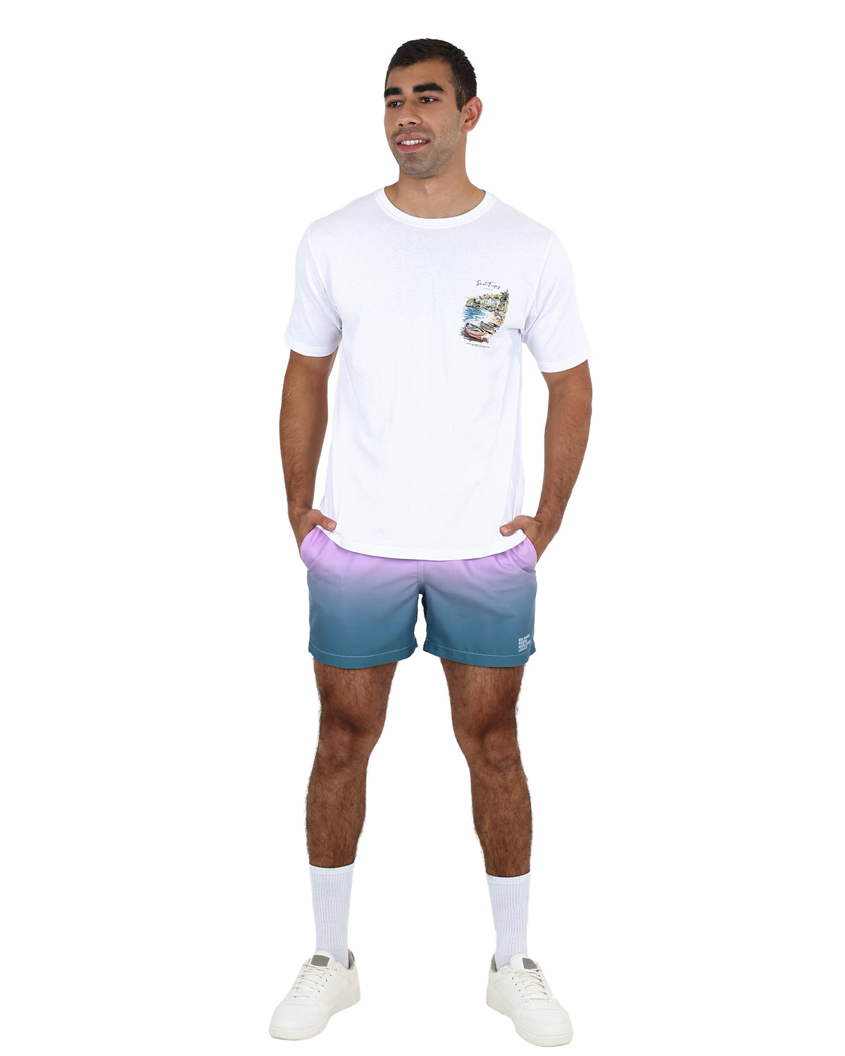 Short Sleeve White St Tropez Graphic T-Shirt
