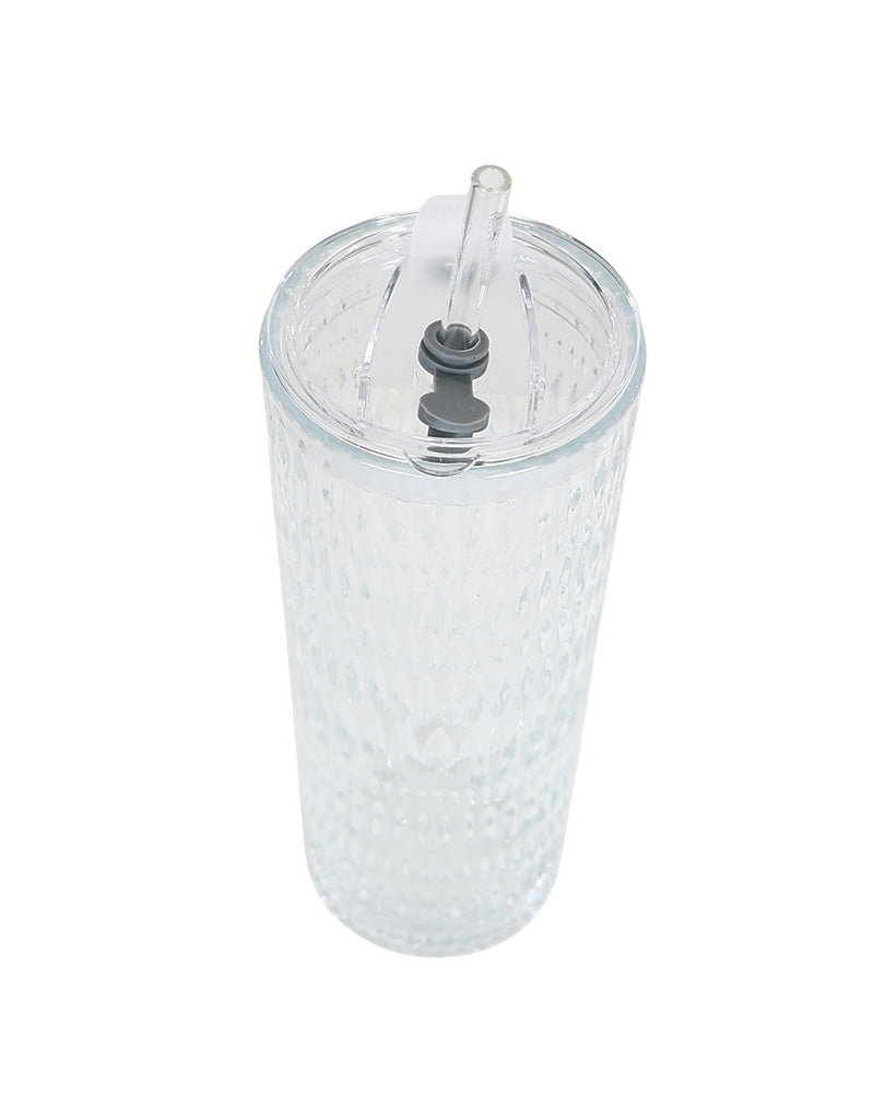 Ridged Clear Sippy Glass 520ml