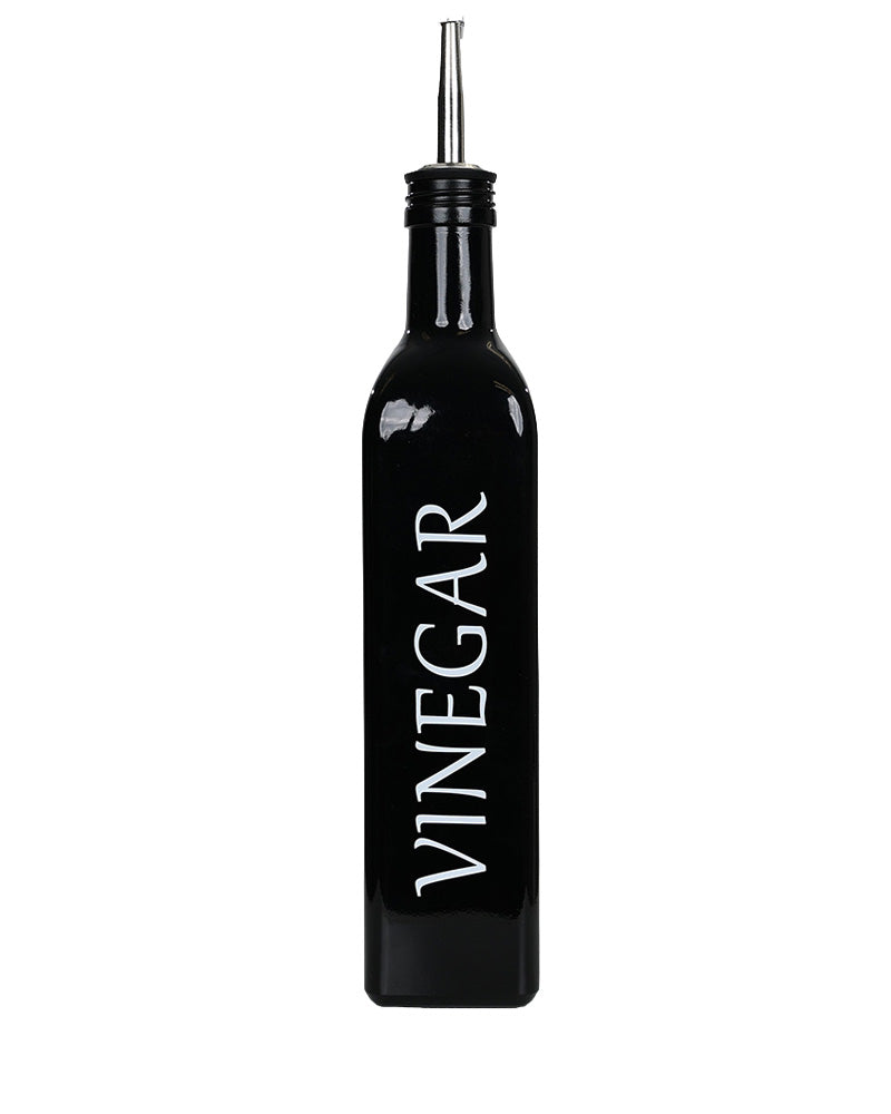 Black Glass Vinegar Bottle