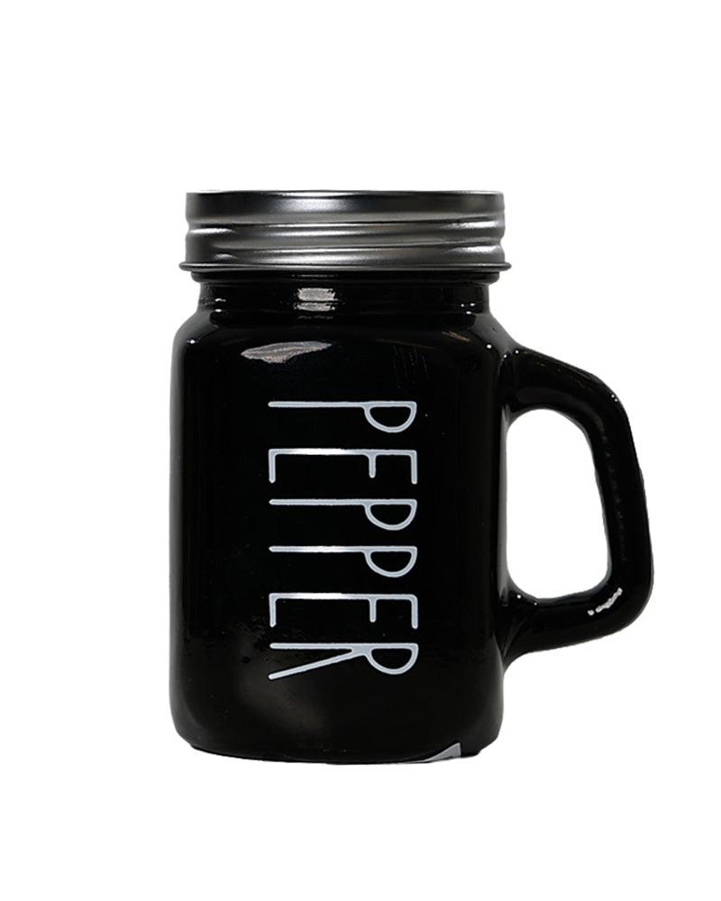 Black Glass Pepper Shaker