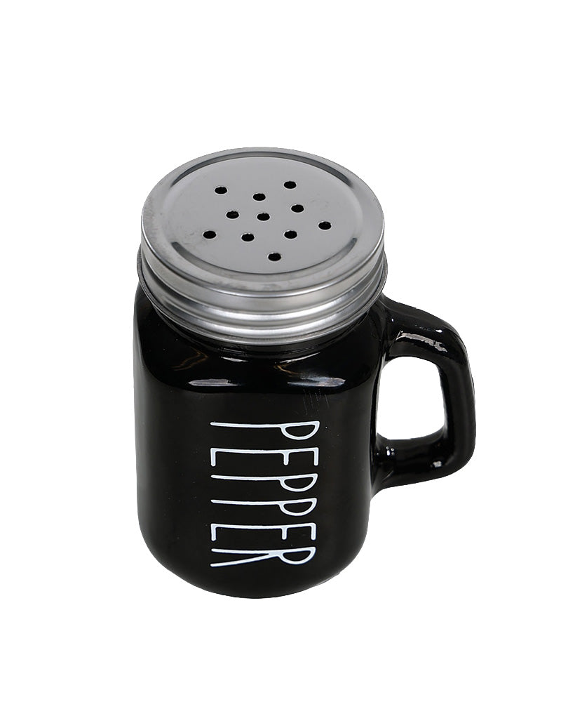 Black Glass Pepper Shaker