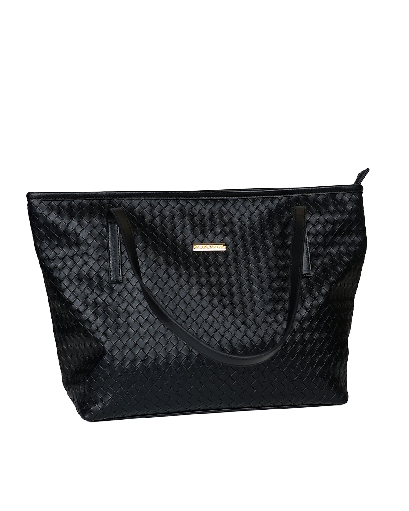 Black Weave Look Isobel Shopper Handbag