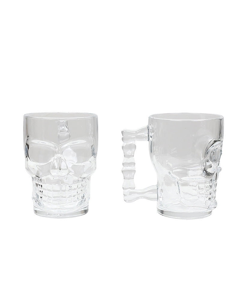 Clear 2 Pack Aztek Inspired Beer Mugs 500ml