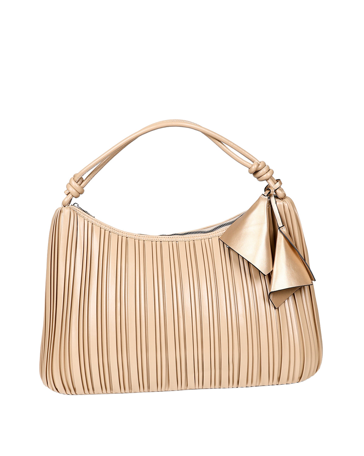 Tyla Tan Pleated Tote Bag
