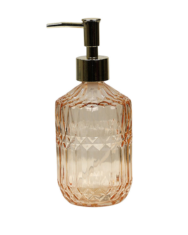 Amber Glass Diamond Design Soap Dispenser