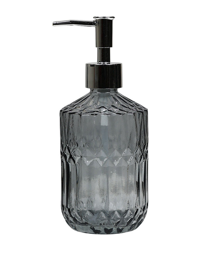 Grey Glass Diamond Design Soap Dispenser