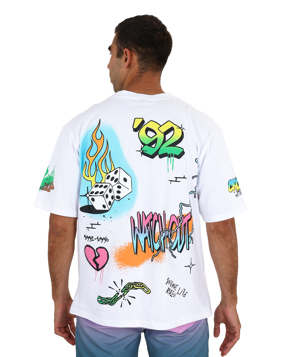 Short Sleeve Graffiti Stamp T-Shirt
