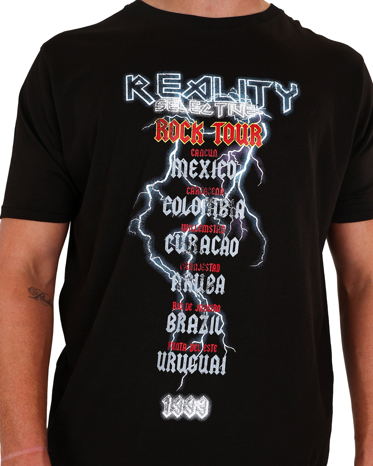 Short Sleeve Black Reality Selective Band T-Shirt