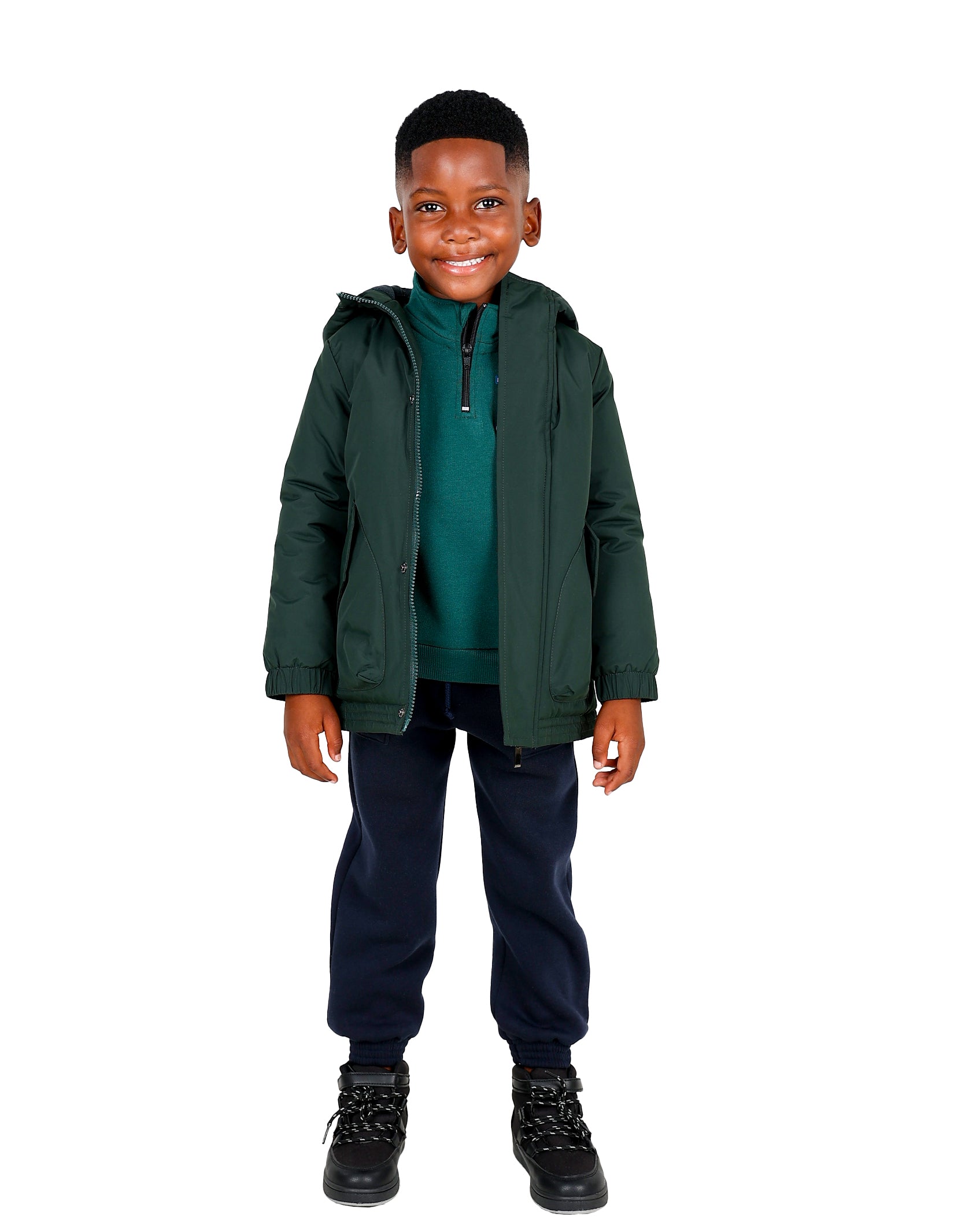 Dark Green Hooded Parka Jacket