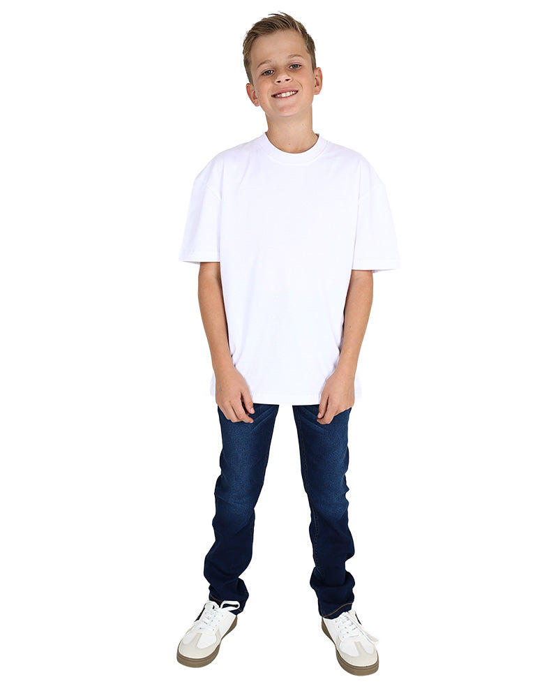 Short Sleeve White Oversized Crew Neck Cotton T-Shirt
