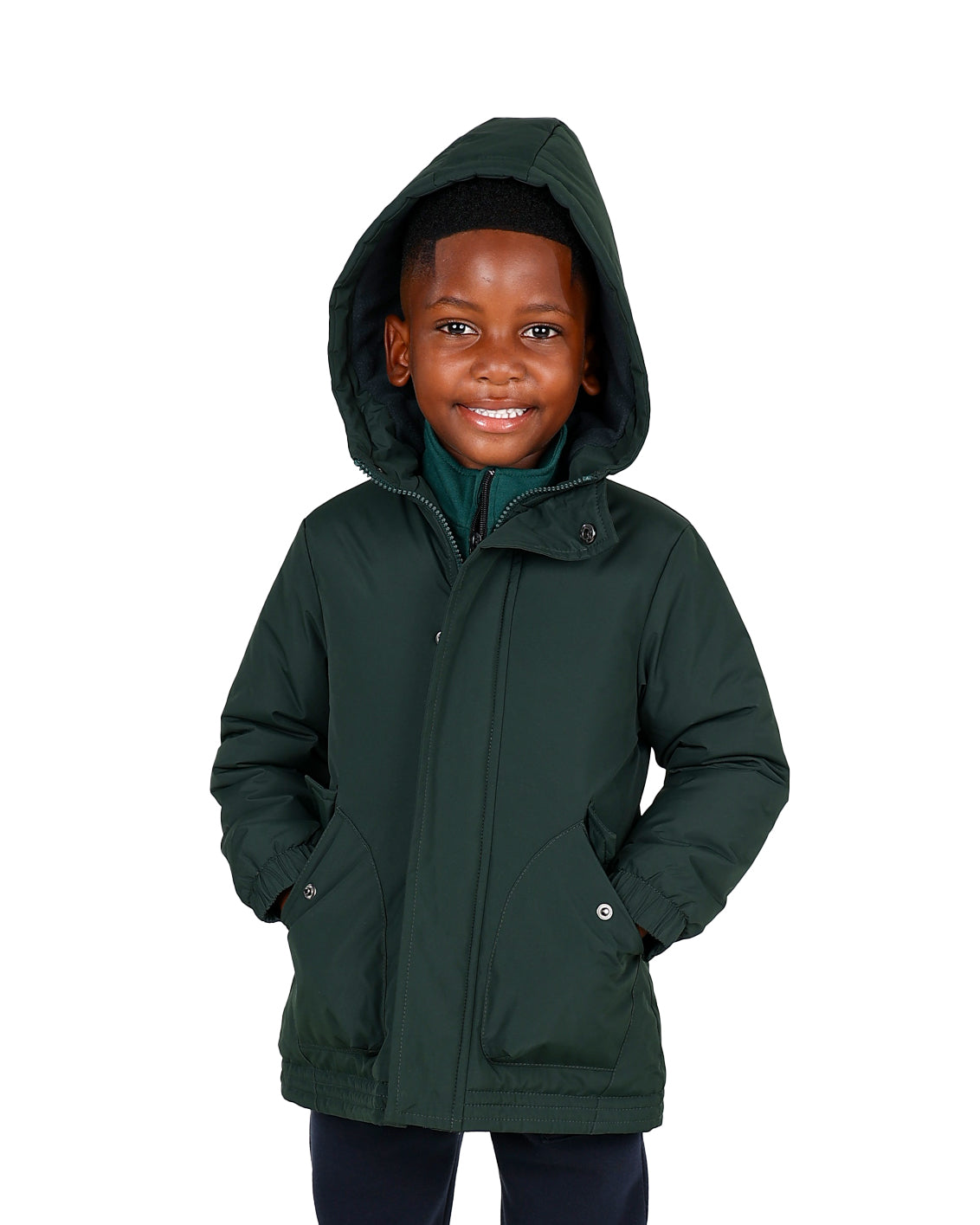 Dark Green Hooded Parka Jacket
