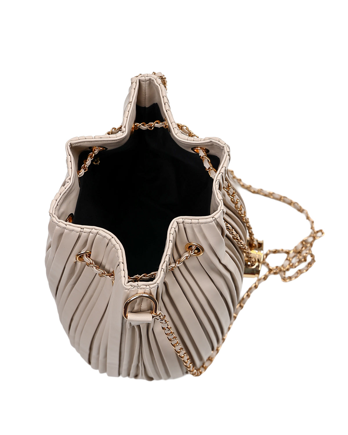 Tan Tyla Pleated Crossbody Pouch Bag
