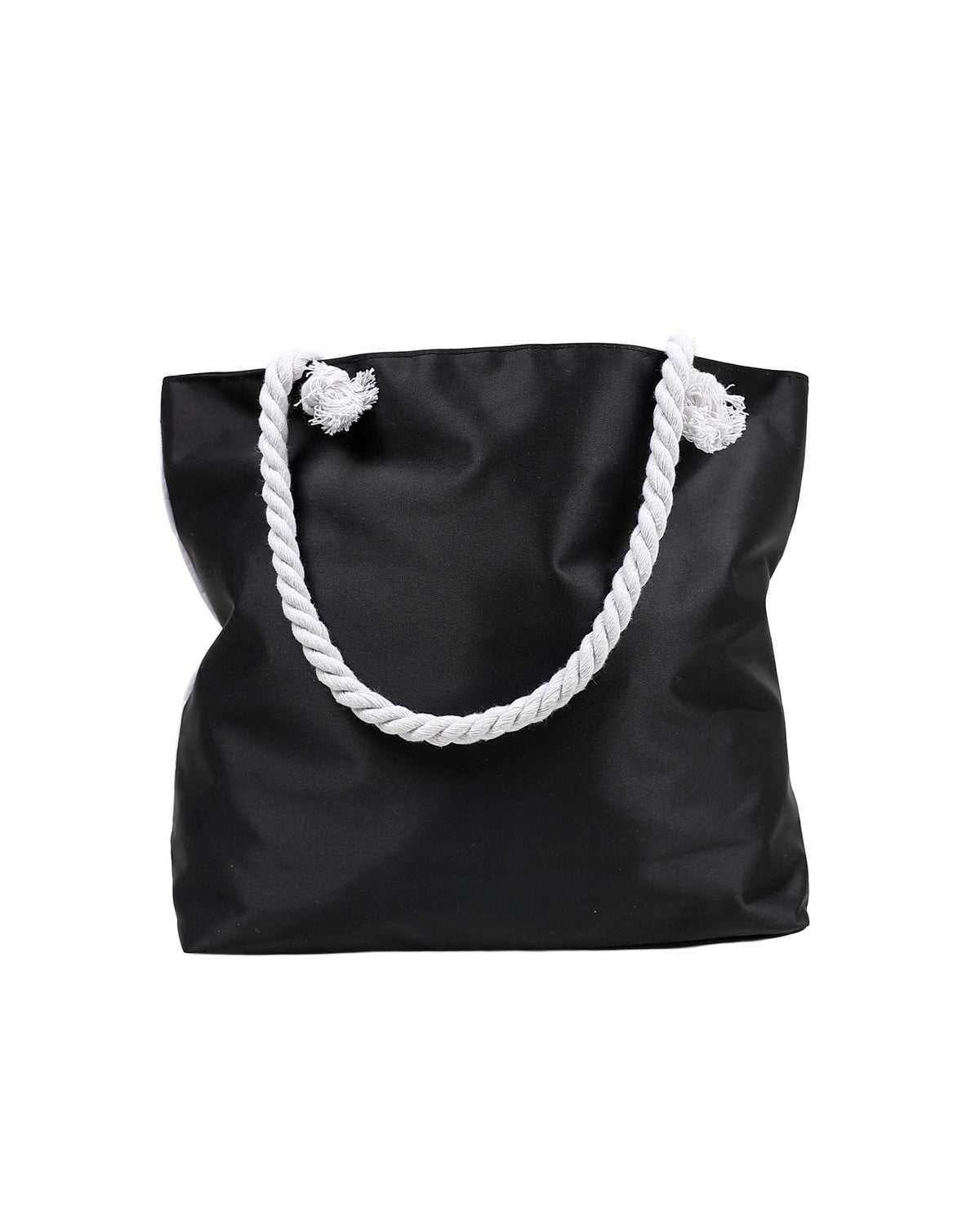 Queen White & Black Canvas Beach Bag