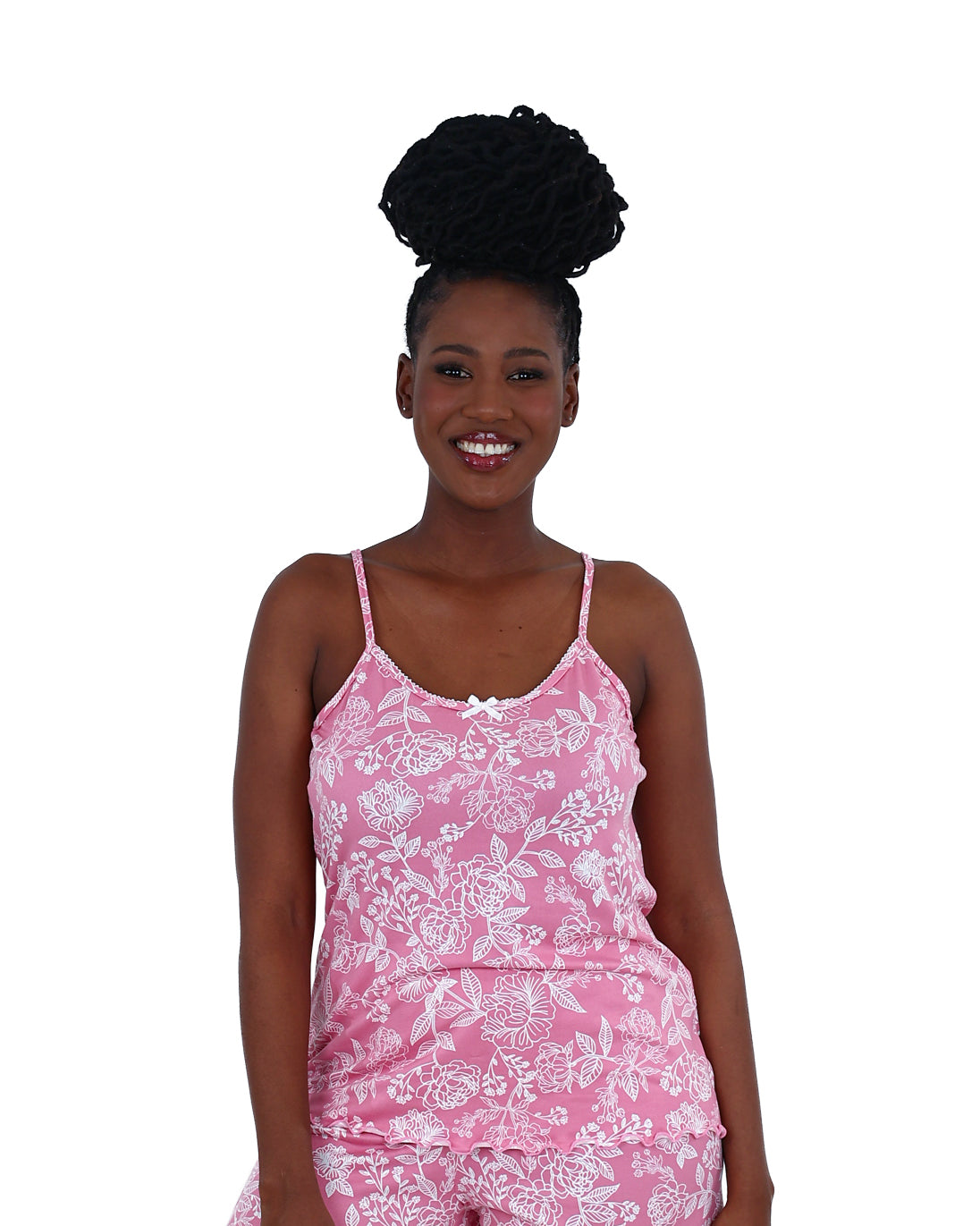 Strappy Pink Floral Pyjama Shorts Set
