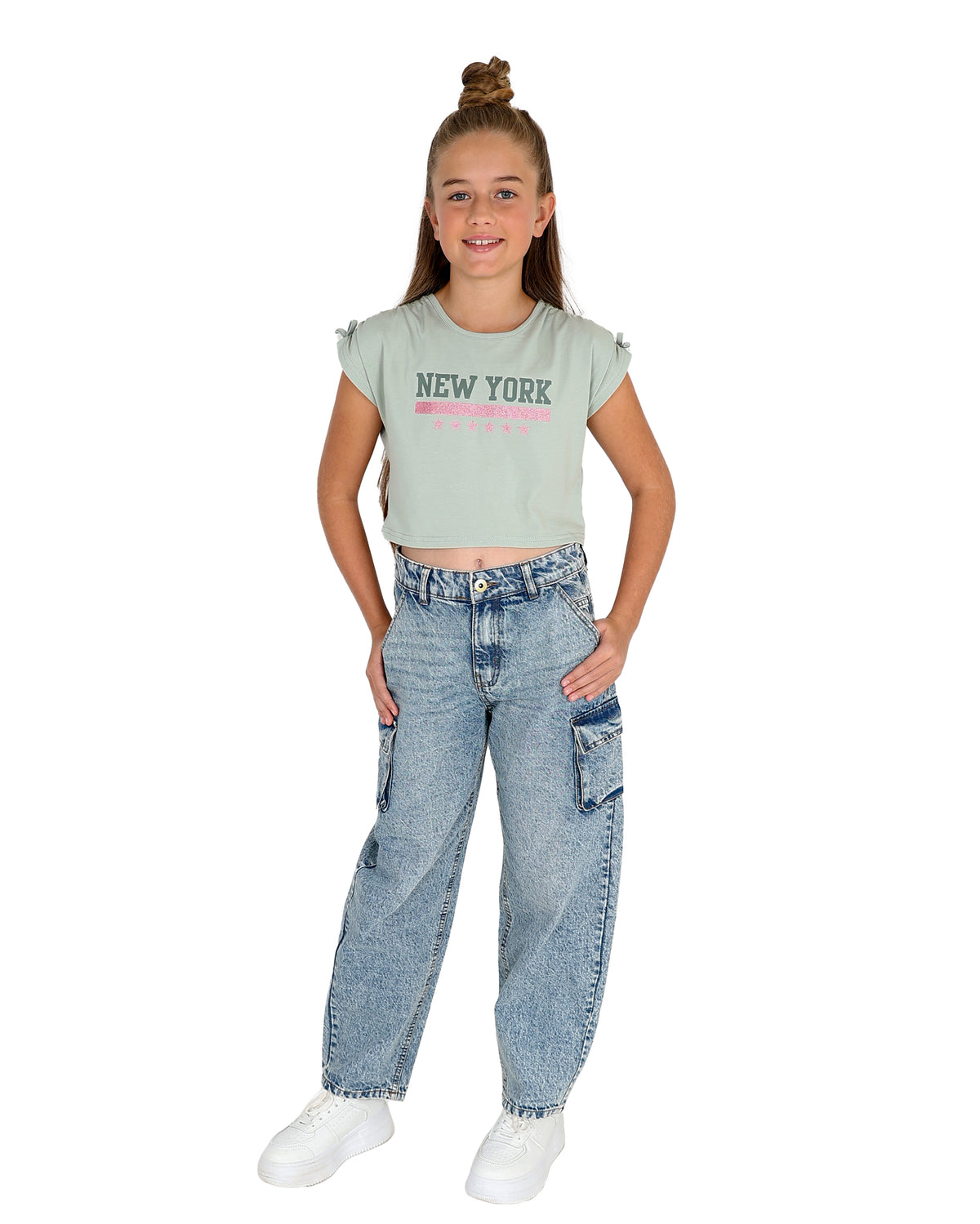 Light Blue Cargo Barrel Jeans