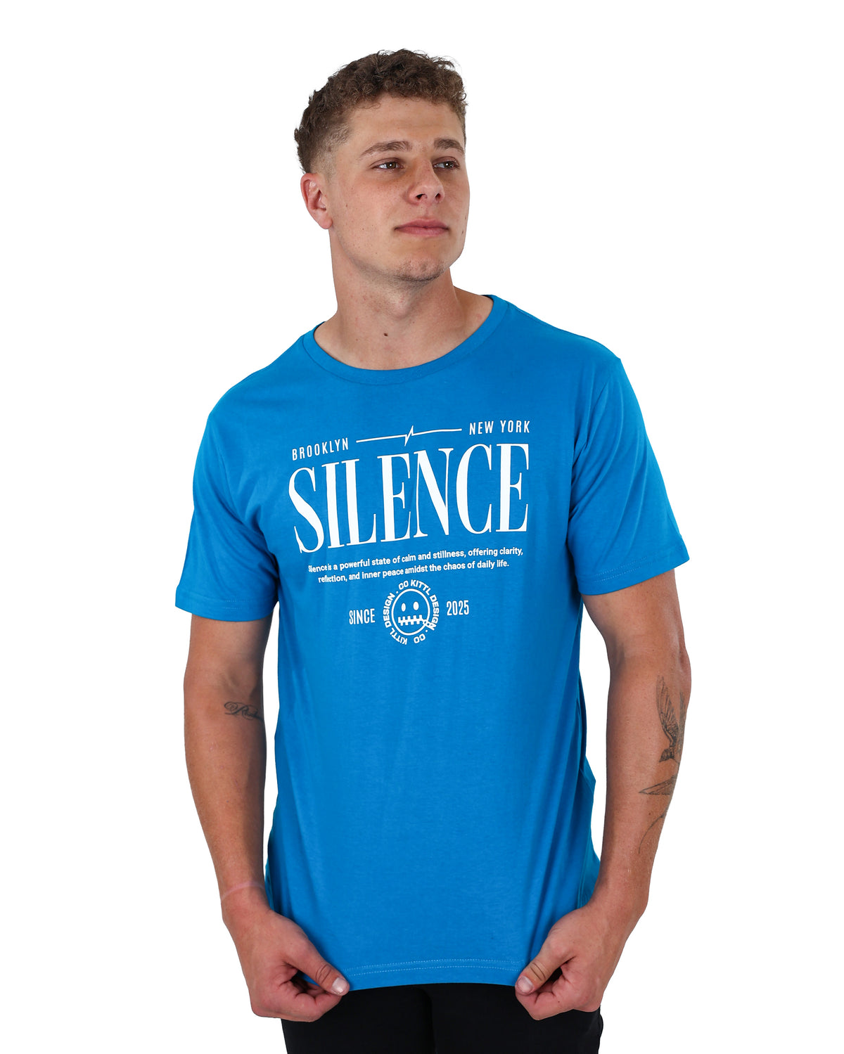 Short Sleeve "Silence" Graphic Print T-Shirt