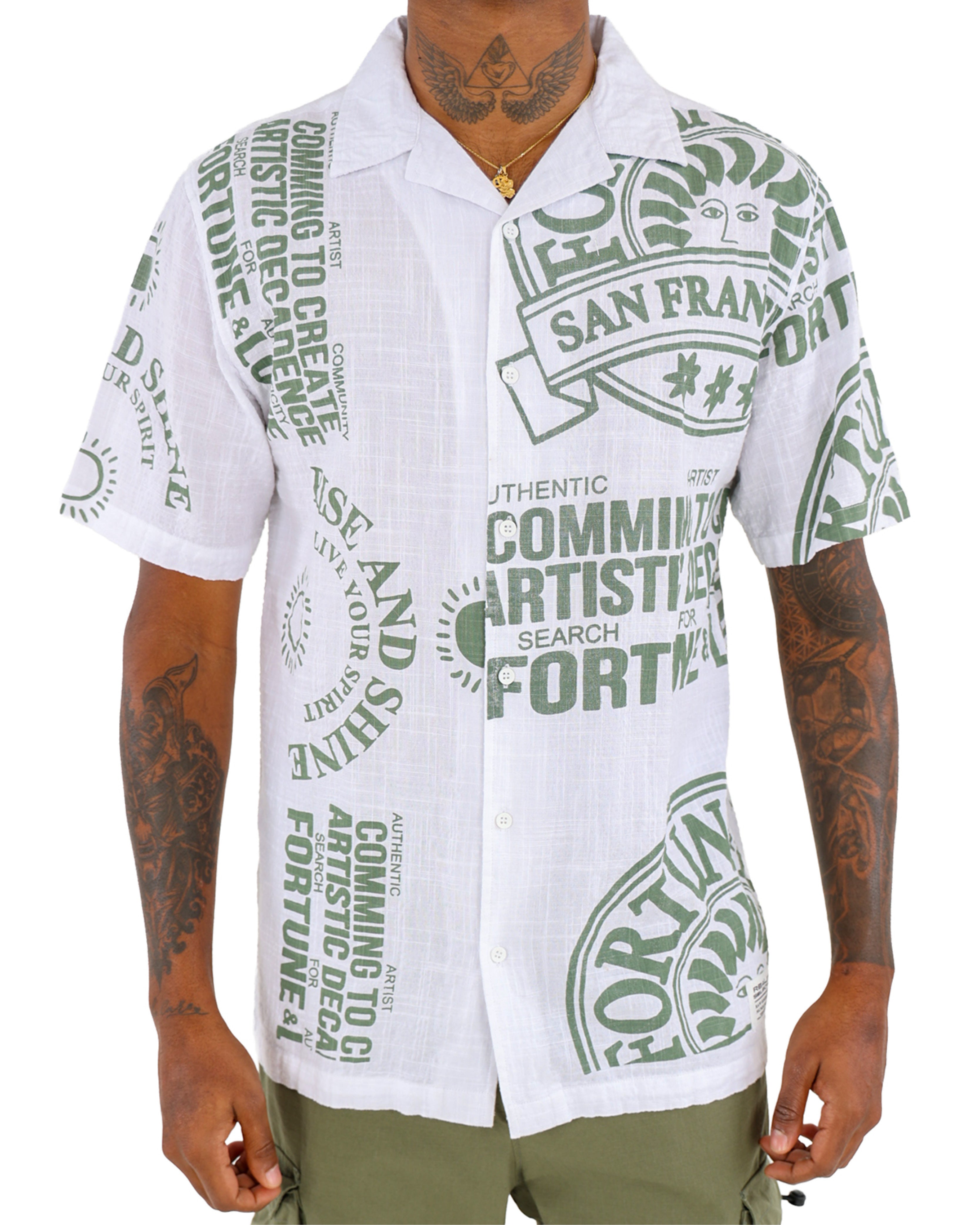 All-Over Print Short Sleeve Summer Shirt