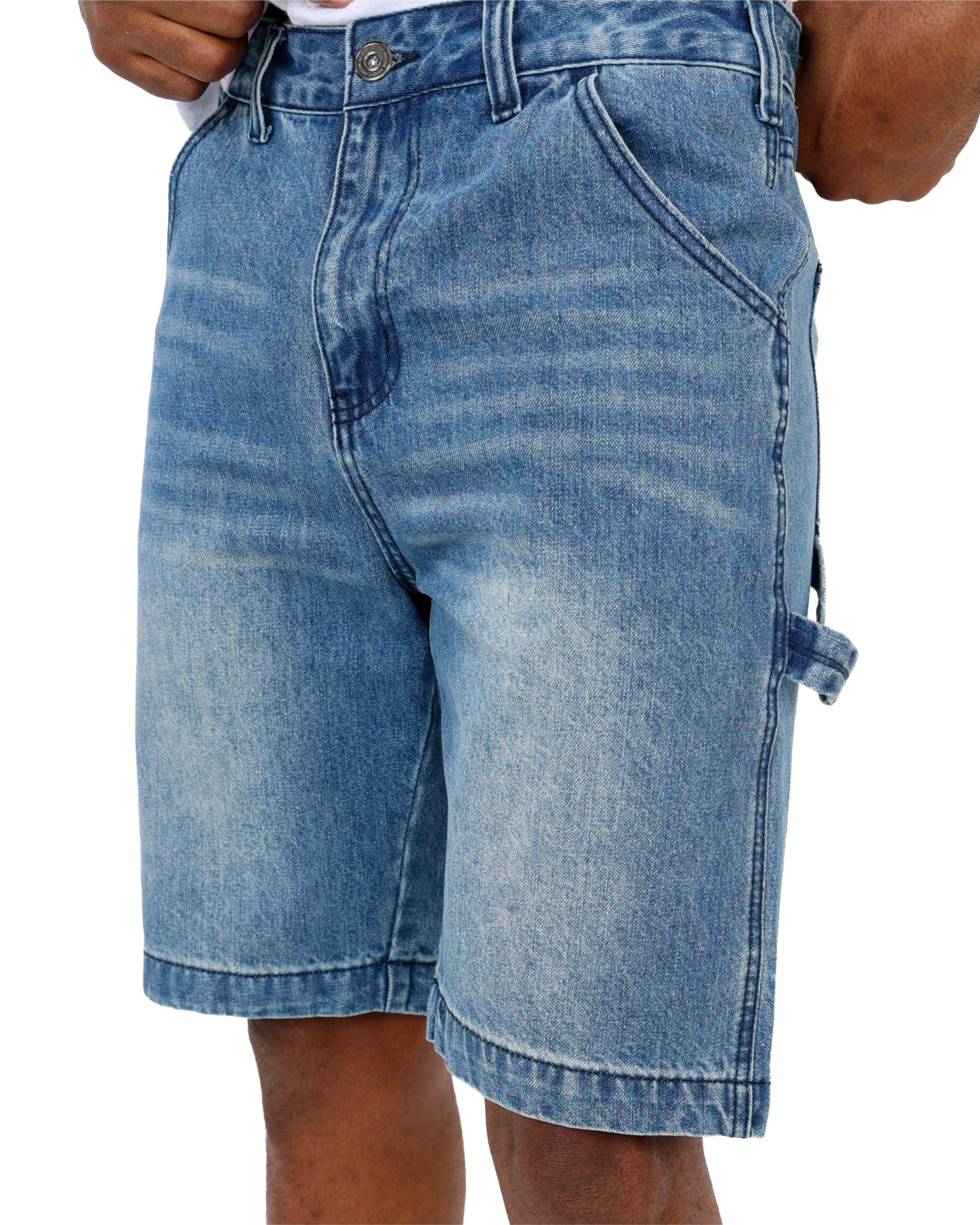 Medium Indigo Relaxed Skater Denim Shorts