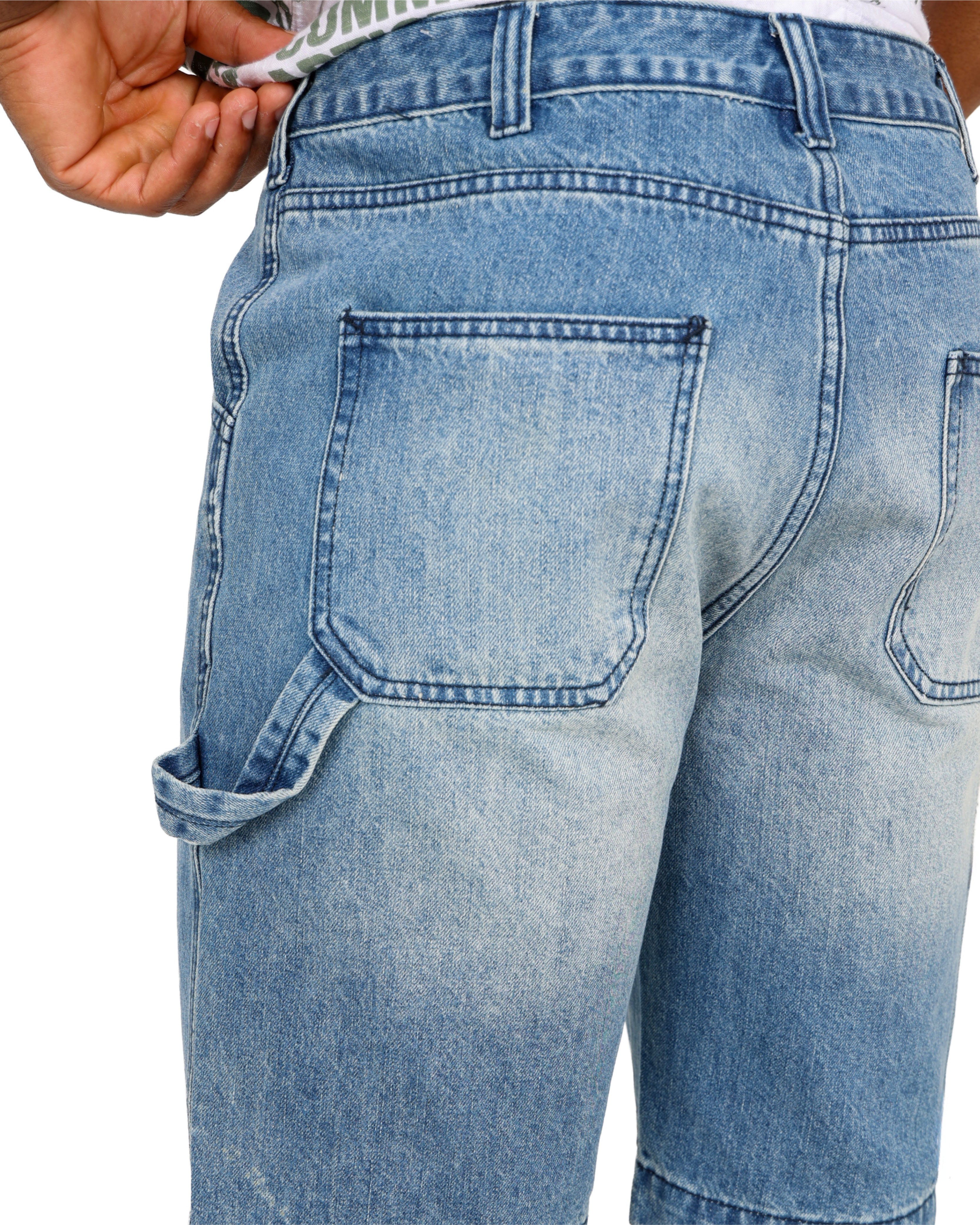 Medium Indigo Relaxed Skater Denim Shorts